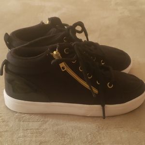 Black mid top sneakers